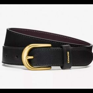 Coach Classic Smooth Leather Belt Monogram Black